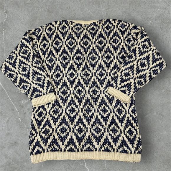 Vintage Knit Sweater Diamond Pattern Geometric Across America by Knit Maven - Picture 5 of 6